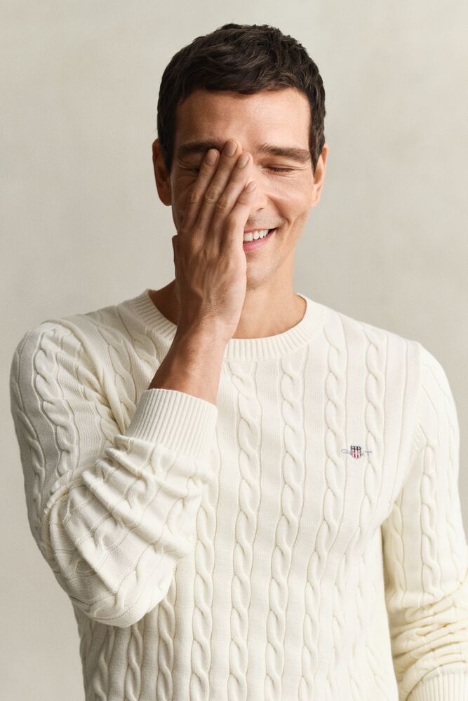 GANT Cotton Cable Knit Crew Neck Sweater/Pulover 8050601