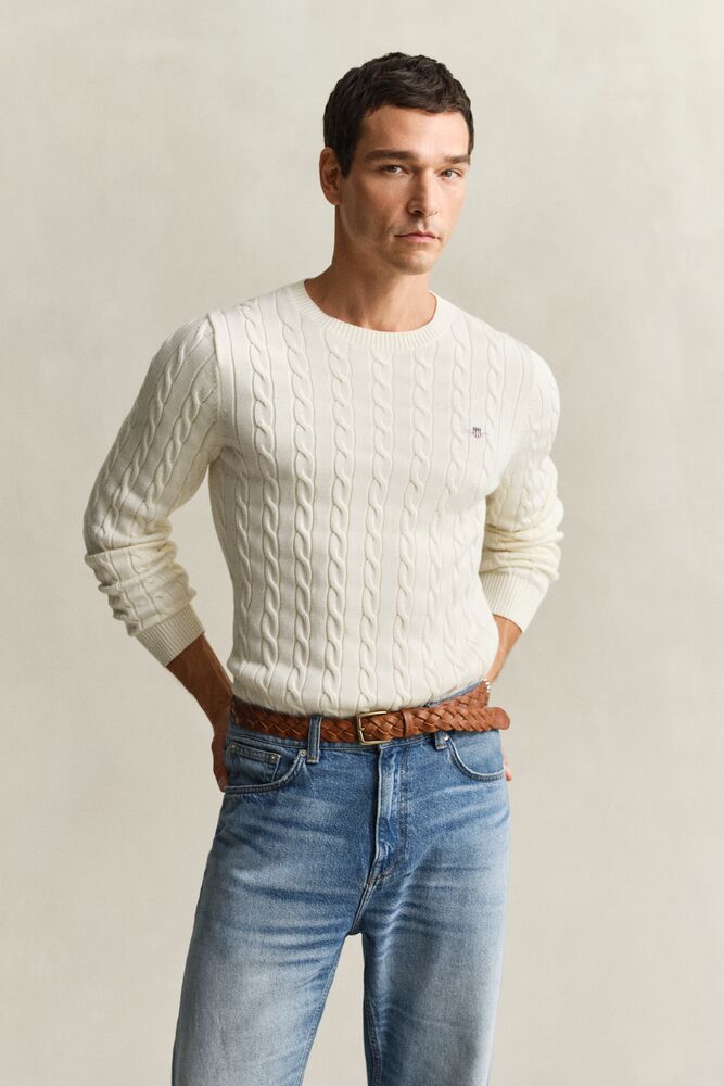 GANT Cotton Cable Knit Crew Neck Sweater/Pulover 8050601