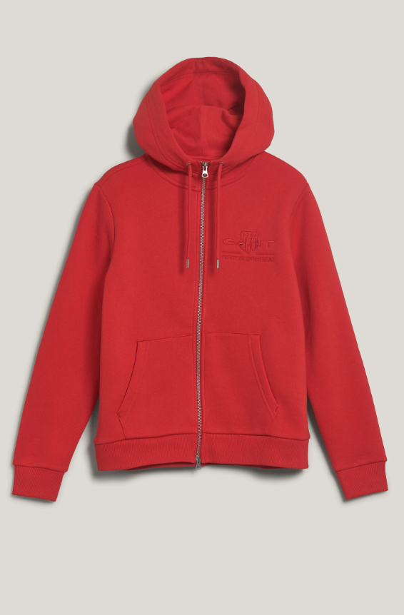 GANT Reg Tonal Shield Zip Hoodie/Duks 4200671