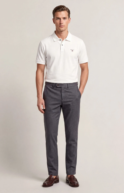 GANT Slim Cotton Herringbone Pants/Hlače 1505415