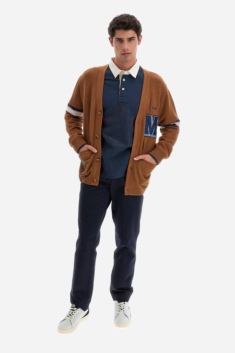 La Martina Cardigan Cotton Wool  /Pulover WMS301YC024