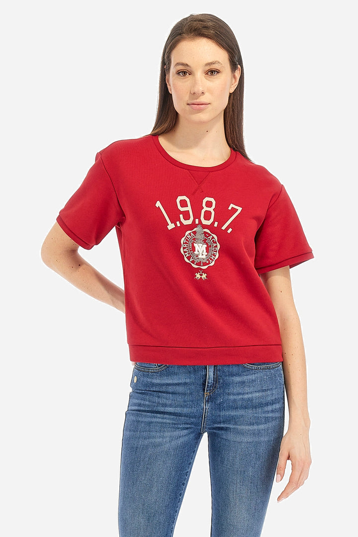 La Martina Crop Sweatshirt Diagonal/Majica WWF302FP548