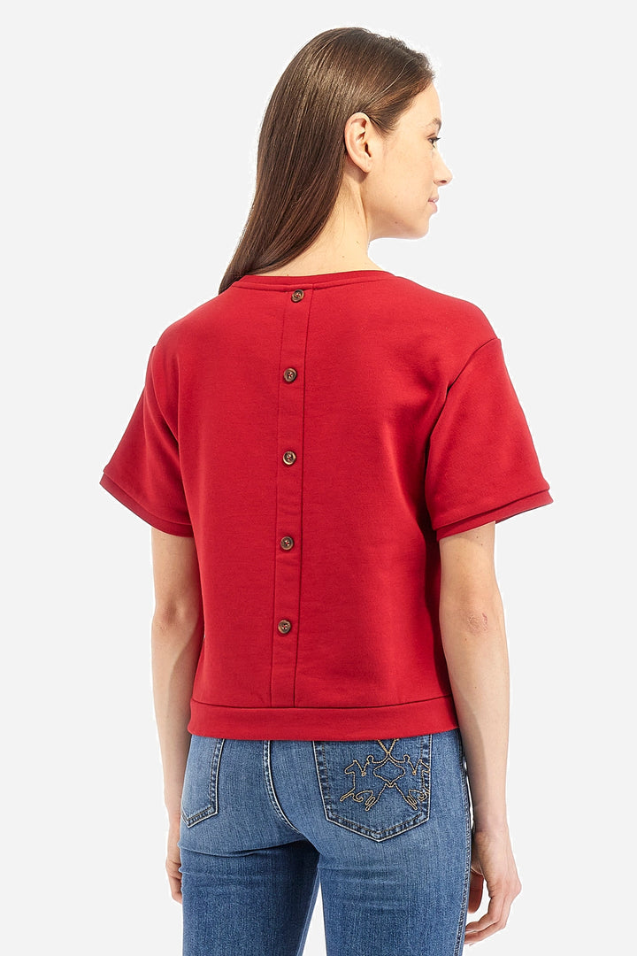La Martina Crop Sweatshirt Diagonal/Majica WWF302FP548