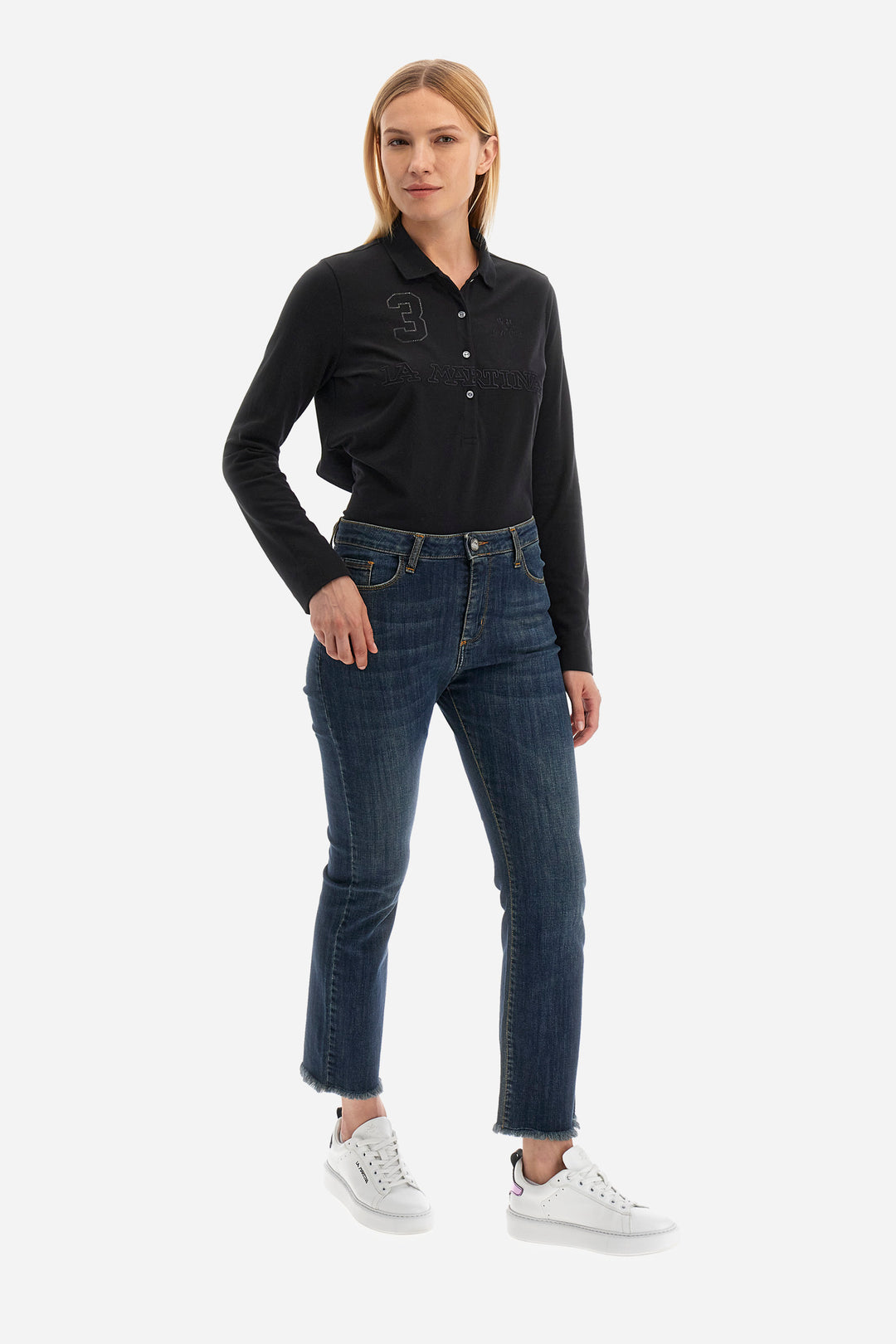 La Martina  Pants 5 Pkts Stretch Blu/Traperice WWT010