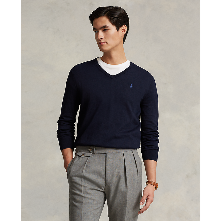 PRL Slim Fit Cotton V-Neck Sweater/Pulover 710670789004