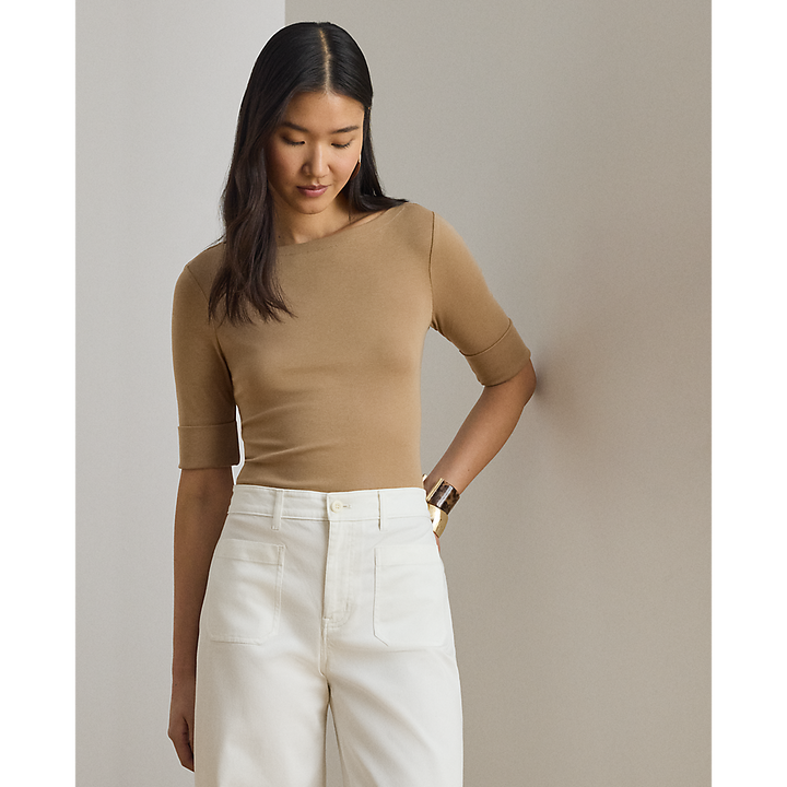 LRL Stretch Cotton Boatneck Tee/Majica 200654963147