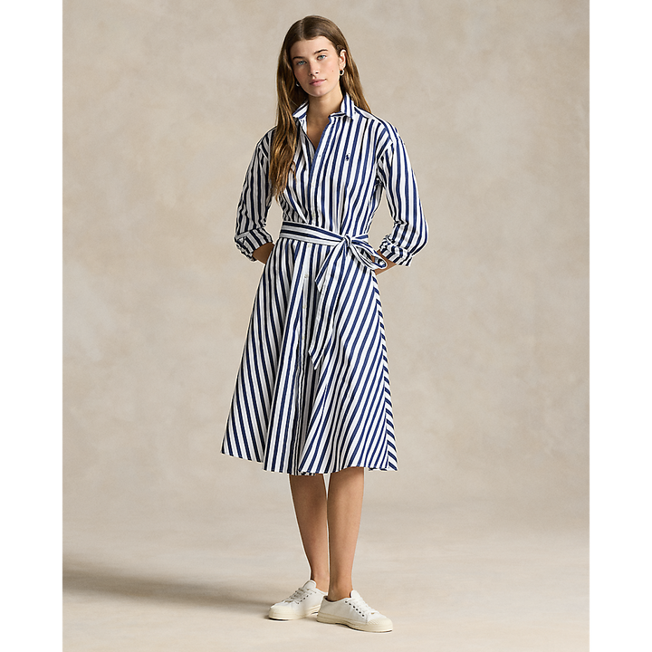 PRL Belted Striped Cotton Shirtdress/Haljina 211891428001