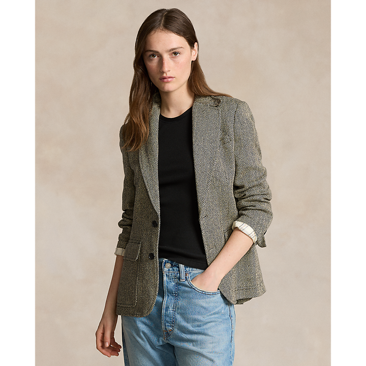 PRL Herringbone Linen-Blend Blazer/Sako 211891070002