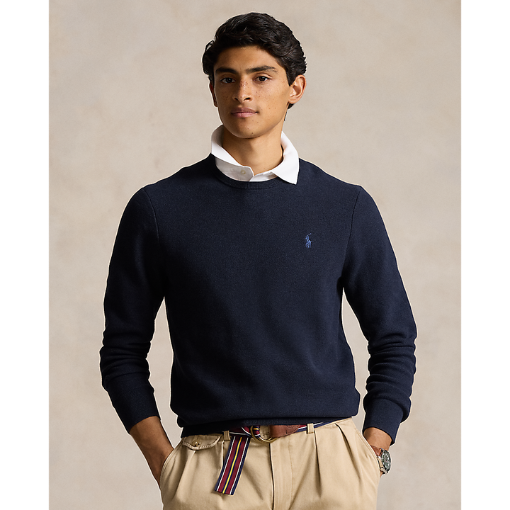 PRL Textured Cotton Crewneck Jumper/Pulover 710918163001