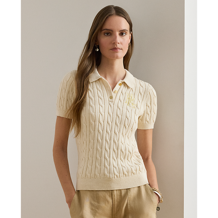 LRL Cable-Knit Cotton Polo Jumper/Pulover 200932224001