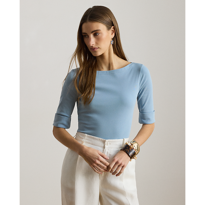 LRL Stretch Cotton Boatneck T-Shirt/Majica 200654963201