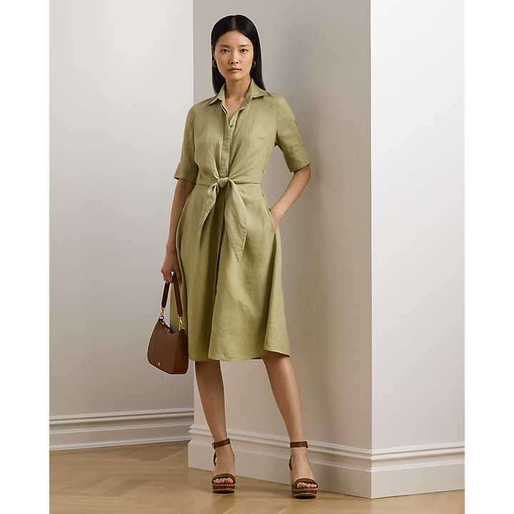 LRL Tie-Front Linen Shirtdress/Haljina 200905667015