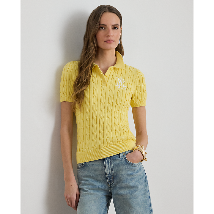 LRL Cable-Knit Cotton Polo Jumper/Pulover 200932224017