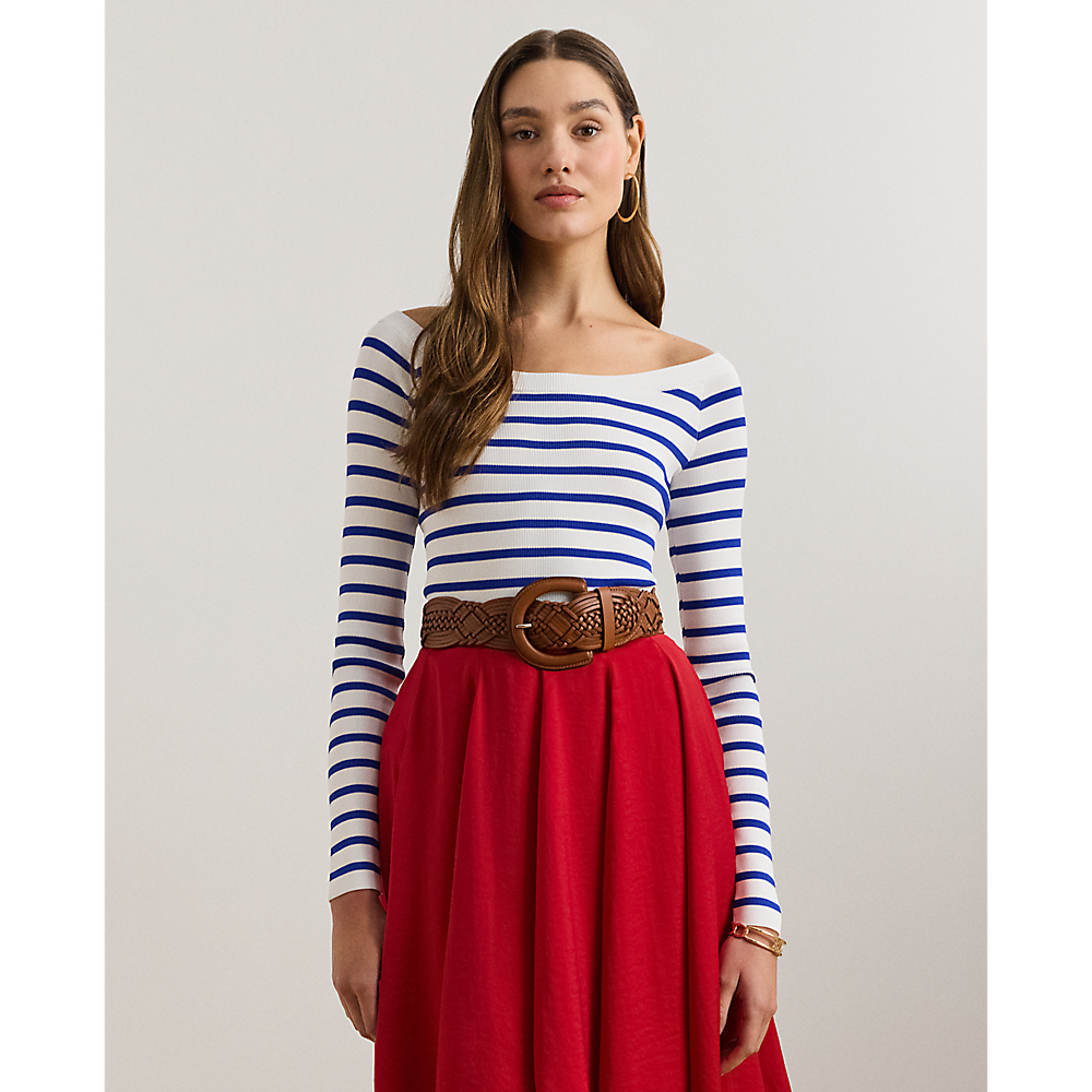 LRL Striped Ballet-Neck Jumper/Pulover 200957545001