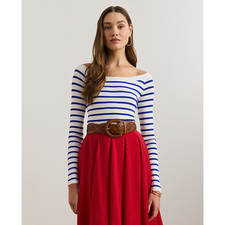 LRL Striped Ballet-Neck Jumper/Pulover 200957545001
