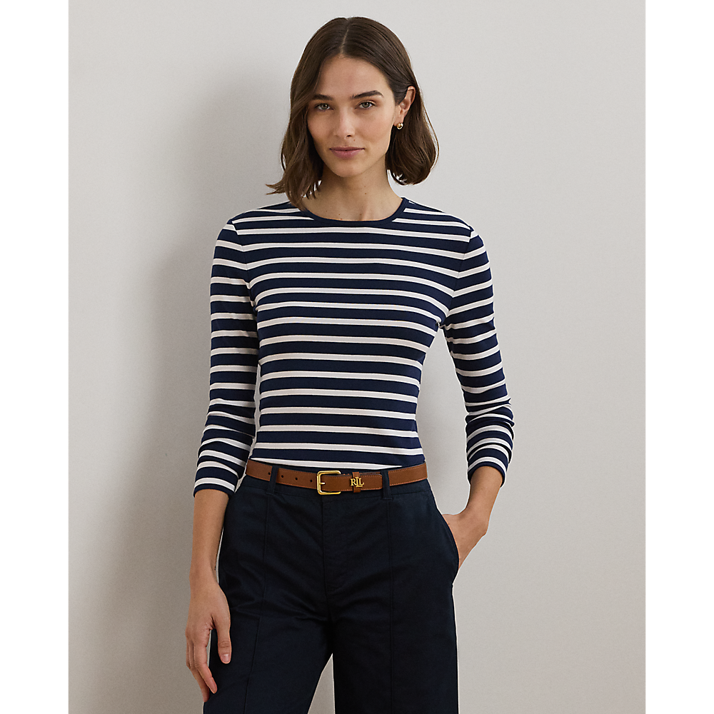 LRL Striped Stretch Cotton Long-Sleeve Tee/Majica 200957732001