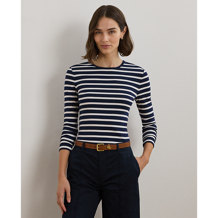 LRL Striped Stretch Cotton Long-Sleeve Tee/Majica 200957732001