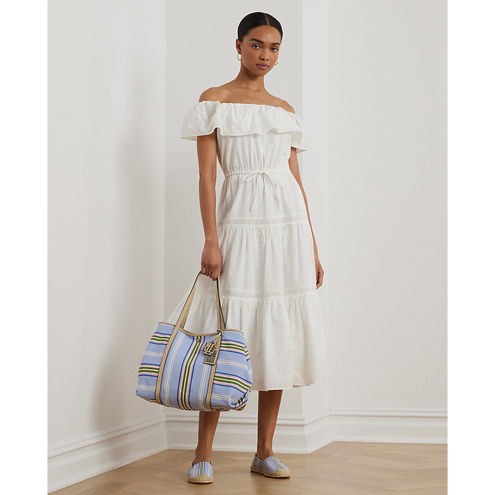 LRL Cotton Off-the-Shoulder Tiered Dress/Haljina 200966195001