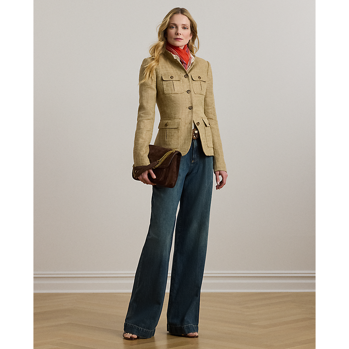 LRL High-Rise Pleated Wide-Leg Jean/Traperice 200971369001