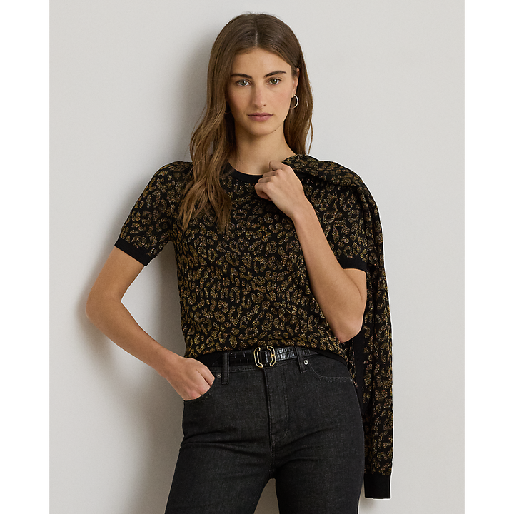 LRL Metallic Ocelot Short-Sleeve Jumper/Pulover 200979660001