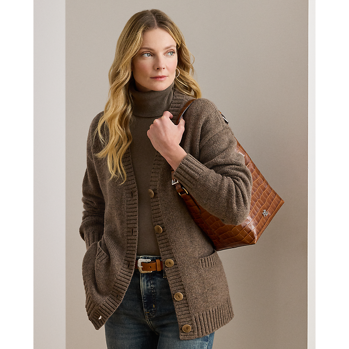 LRL Wool-Blend V-Neck Cardigan/Pulover 200979672001