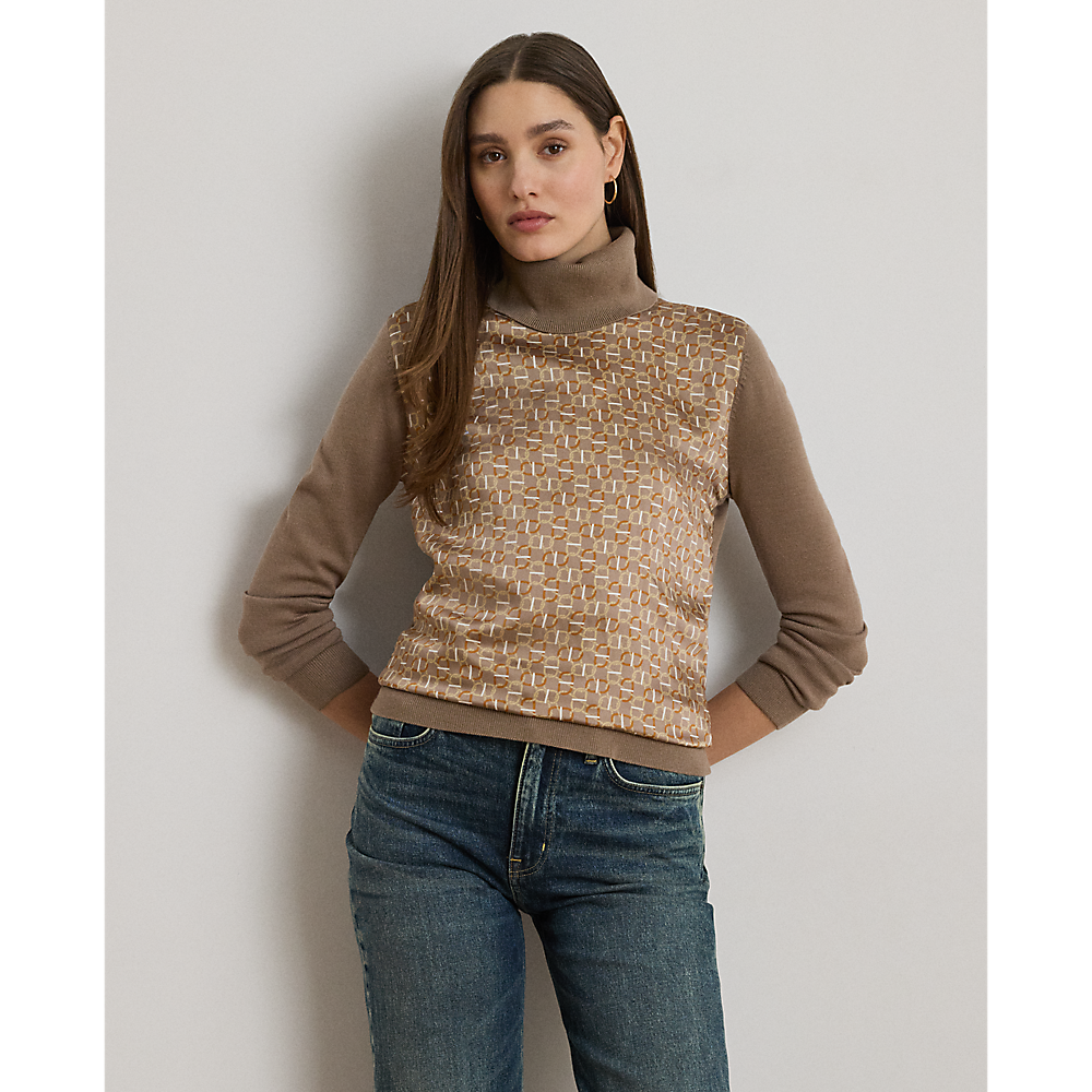 LRL Geo-Print Wool-Blend Rollneck Jumper/Pulover 200979681001