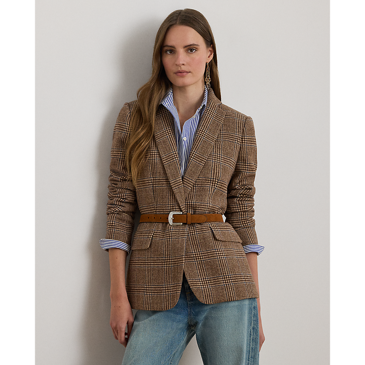 LRL Glen Plaid Wool-Blend Twill Blazer /Sako 200979814001