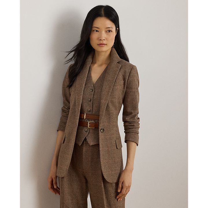 LRL Glen Plaid Cotton-Blend Blazer/Sako 200979819001