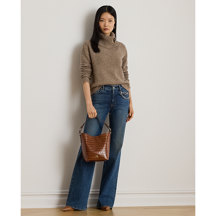 LRL Chain-Trim High-Rise Flare Jean/Traperice 200979970001