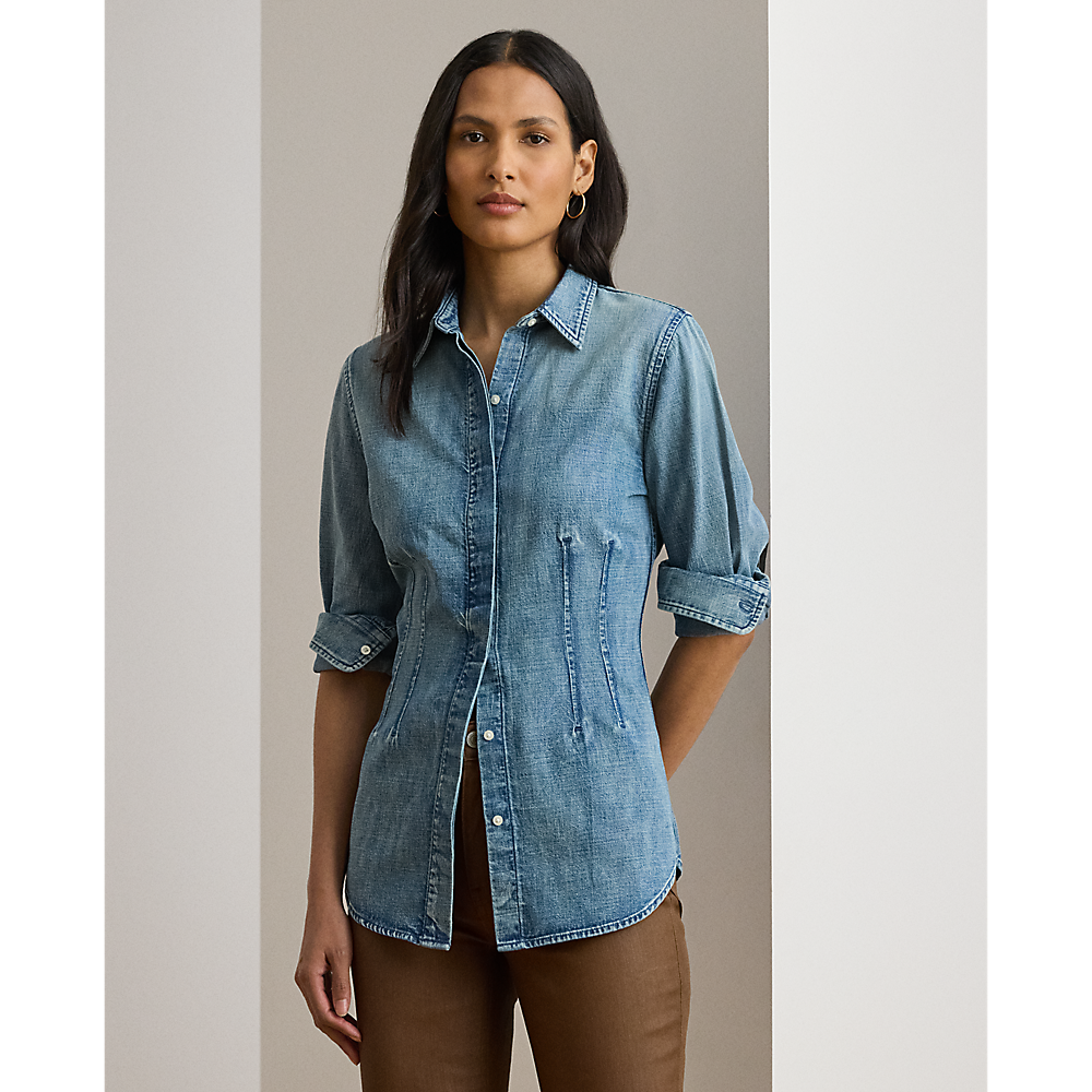 LRL Denim Dekinee Long Sleeve Button front Shirt/Košulja 200979997001