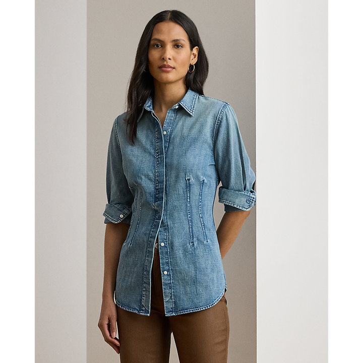 LRL Denim Dekinee Long Sleeve Button front Shirt/Košulja 200979997001