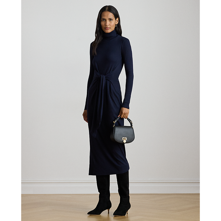 LRL Tie-Front Roll Neck Dress/Haljina 200980028001