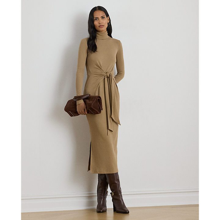 LRL Tie-Front Roll Neck Dress/Haljina 200980028003