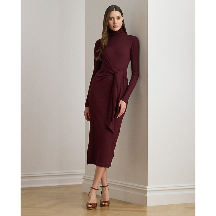LRL Tie-Front Roll Neck Dress/Haljina 200980028006