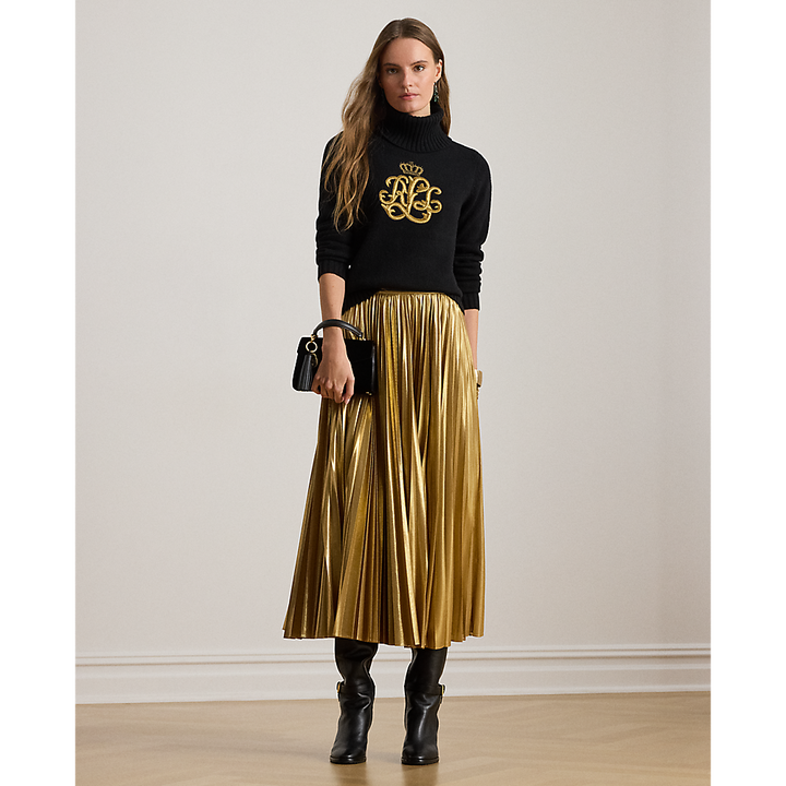 LRL Pleated Metallic Chiffon Skirt/Suknja 200P03432001