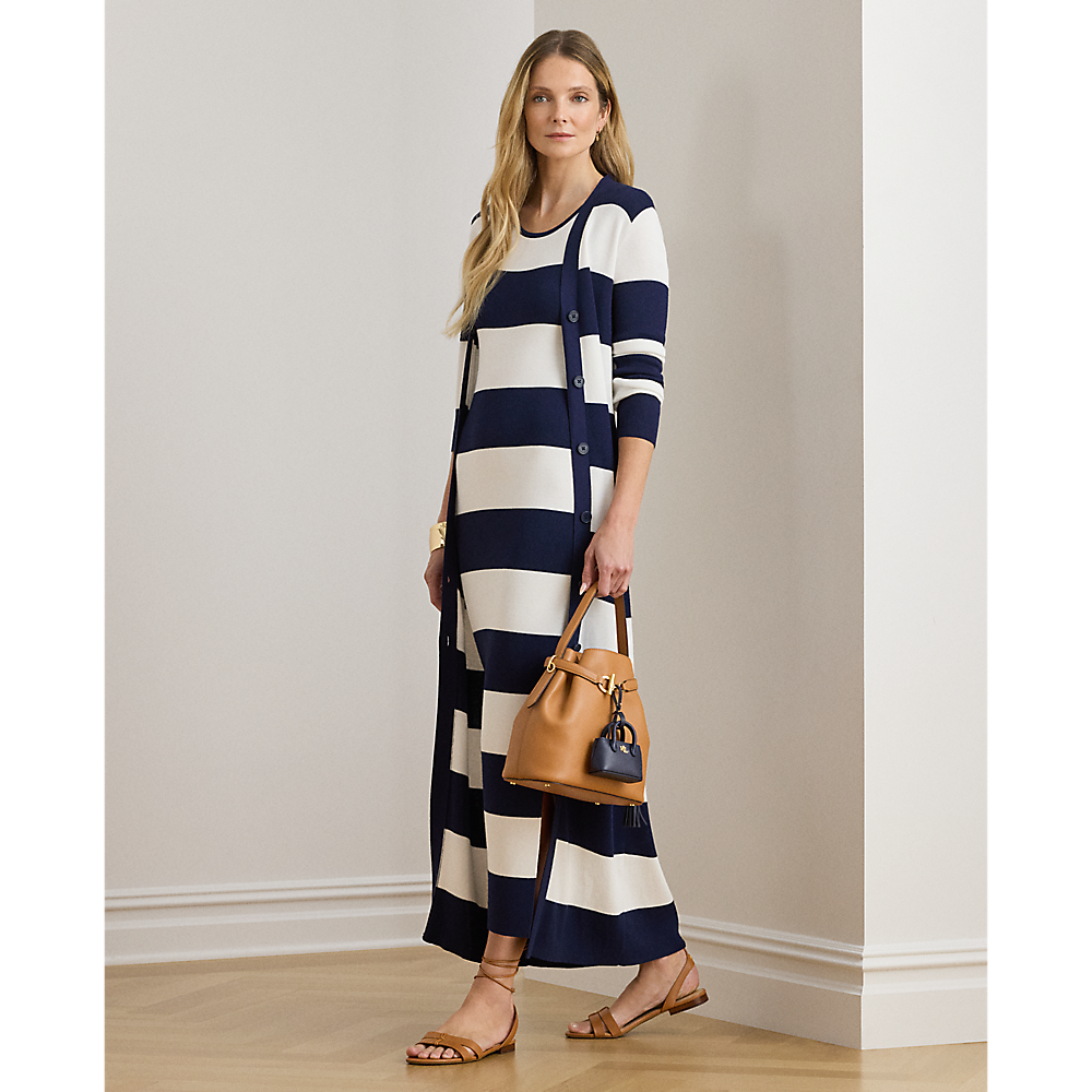 LRL Striped Cotton-Blend Cardigan/Pulover 200P03490001