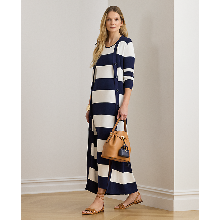 LRL Striped Cotton-Blend Cardigan/Pulover 200P03490001