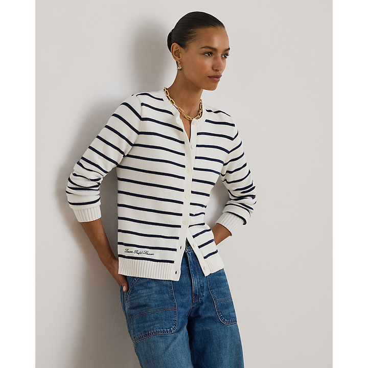LRL Striped Cotton Cardigan/Pulover 200P03495001