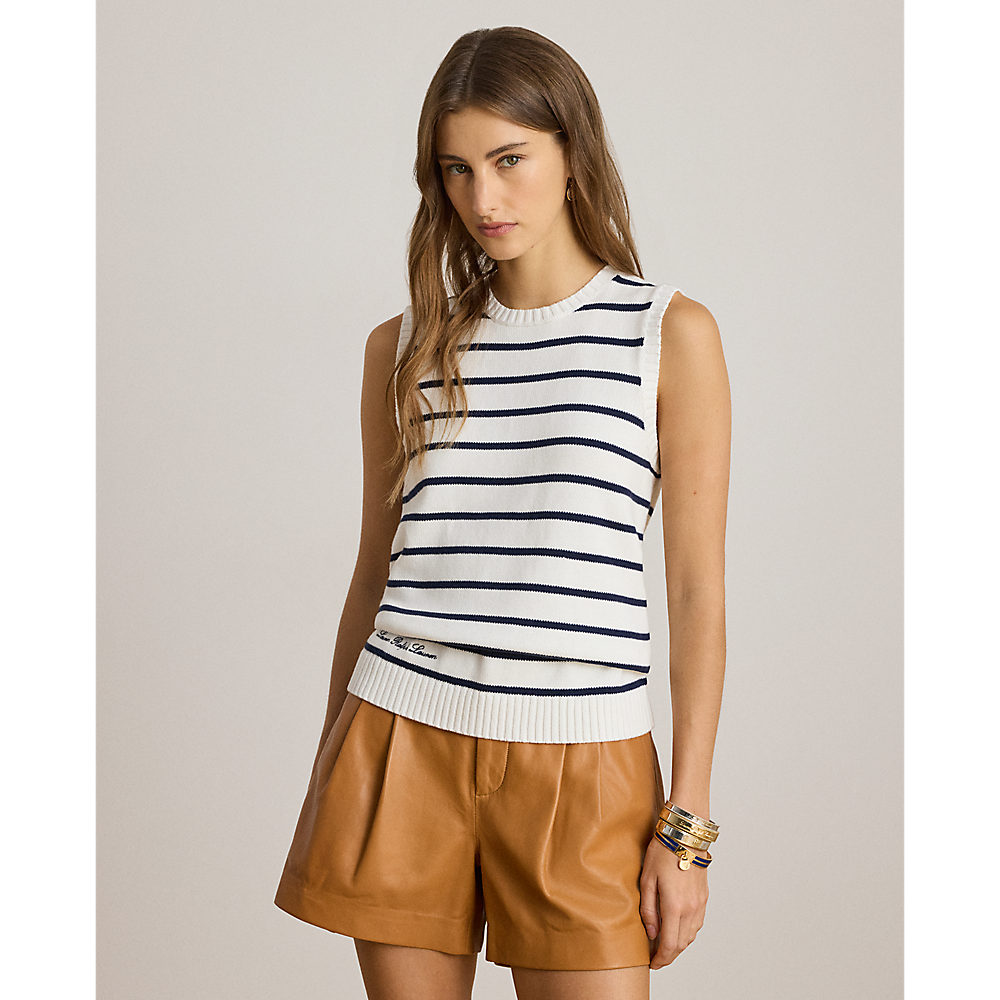 LRL Striped Cotton Sleeveless Jumper/Pulover 200P03501001
