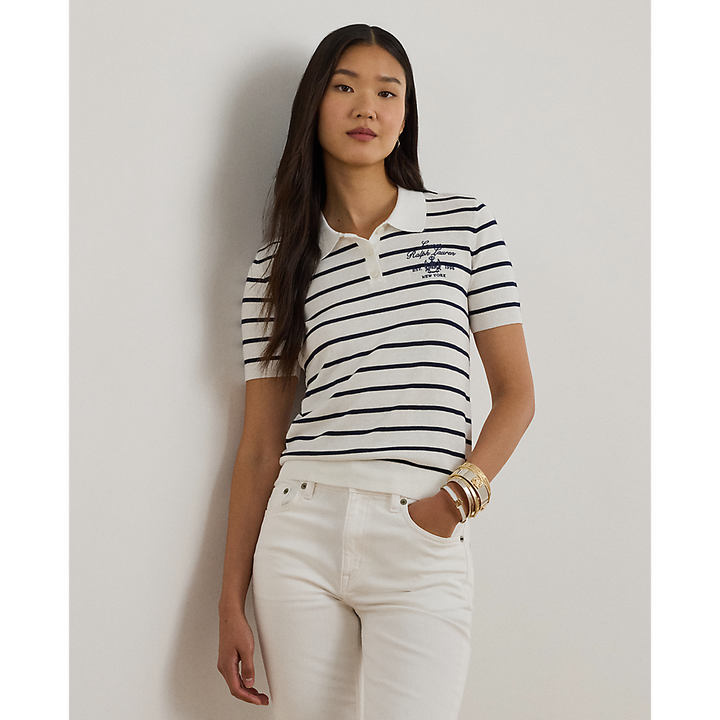 LRL Striped Cotton-Blend Polo Jumper/Pulover 200P03506001