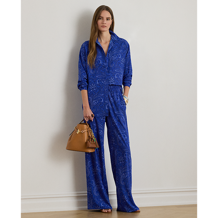 LRL Paisley Crepe Wide-Leg Trouser/Hlače 200P03695001