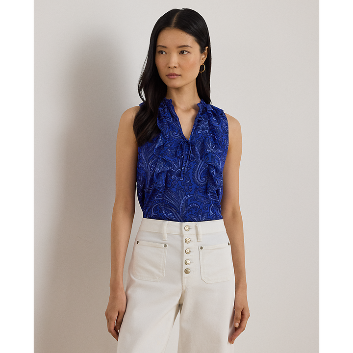 LRL Paisley Ruffle-Trim Georgette Blouse/Košulja 200P03698001