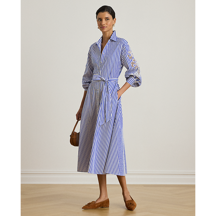 LRL Striped Eyelet Broadcloth Shirtdress/Haljina 200P03711001