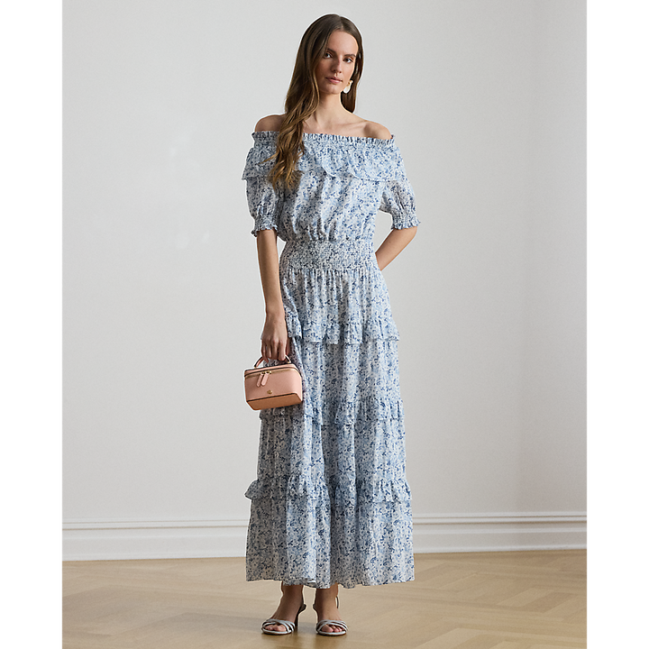 LRL Floral Voile Off-the-Shoulder Dress /Haljina 200P08959001