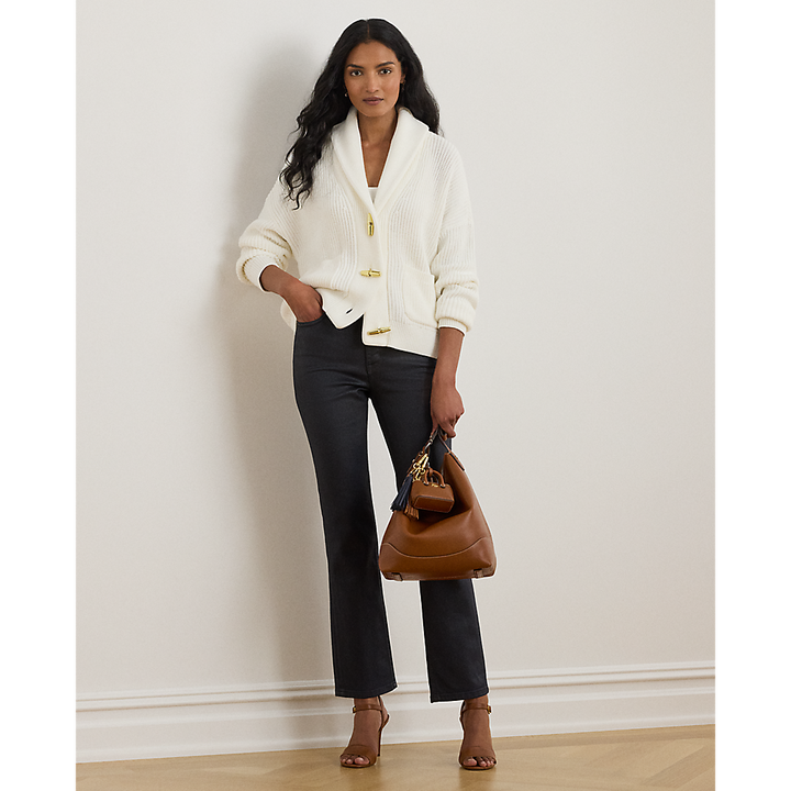 LRL Coated High-Rise Straight Ankle Jean/Traperice 200P14454001