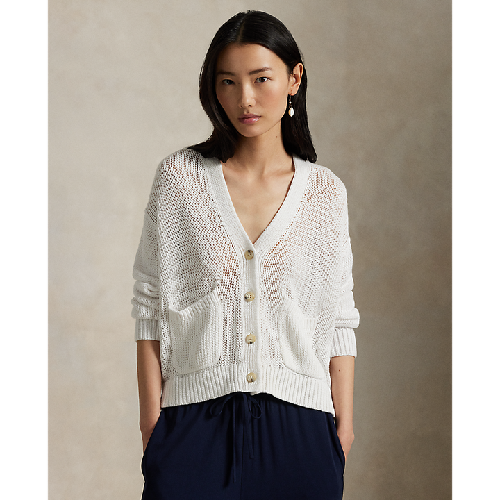 PRL Linen-Blend V-Neck Cardigan/Pulover 211906074003