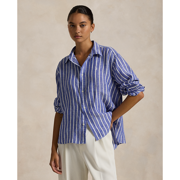 PRL Wide Cropped Gingham Linen Shirt/Košulja 211935130005