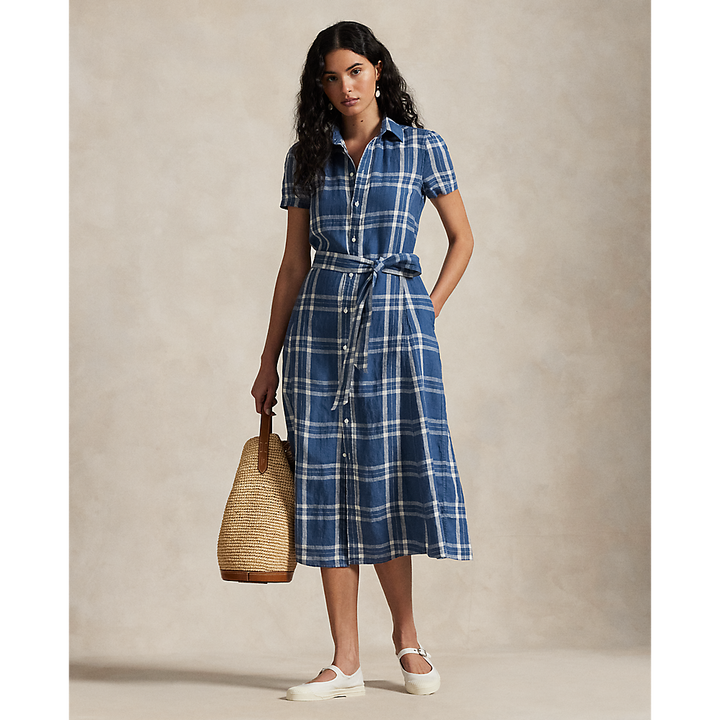 PRL Belted Striped Linen Shirtdress/Haljina 211935154003