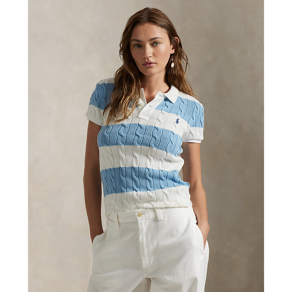 PRL Slim Fit Cable-Knit Polo Shirt/Polo majica 211943043011