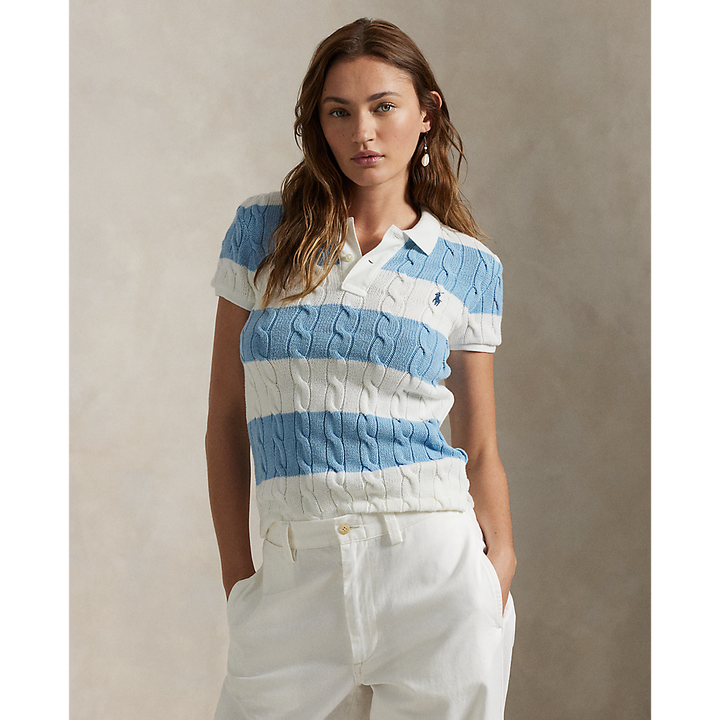 PRL Slim Fit Cable-Knit Polo Shirt/Polo majica 211943043011